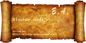 Blocher Azár névjegykártya